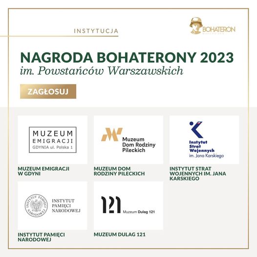 Nasze Muzeum Dom Rodziny Pileckich zostało nominowane do Nagrody Bohaterony 2023 BohaterON - możecie głosować na Muzeum do 9 października Codziennie z każdego urządzenia