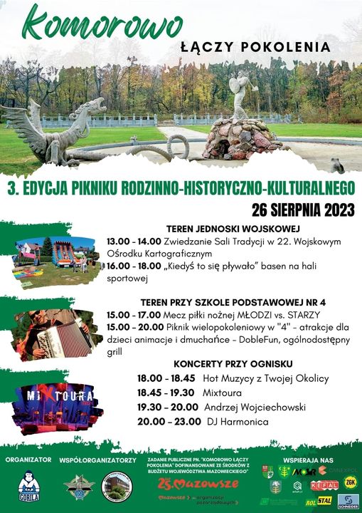 3. edycja Pikniku rodzinno-historyczno-kulturalnego, „Komorowo łączy pokolenia”.