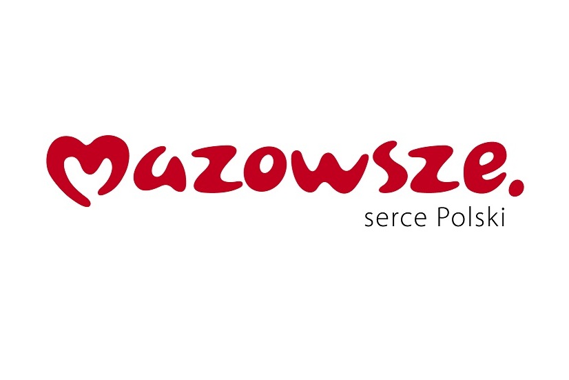 napis na białym tle , logo MAZOWSZE SERCE POLSKI 