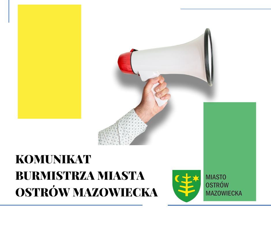 w ręku megafon