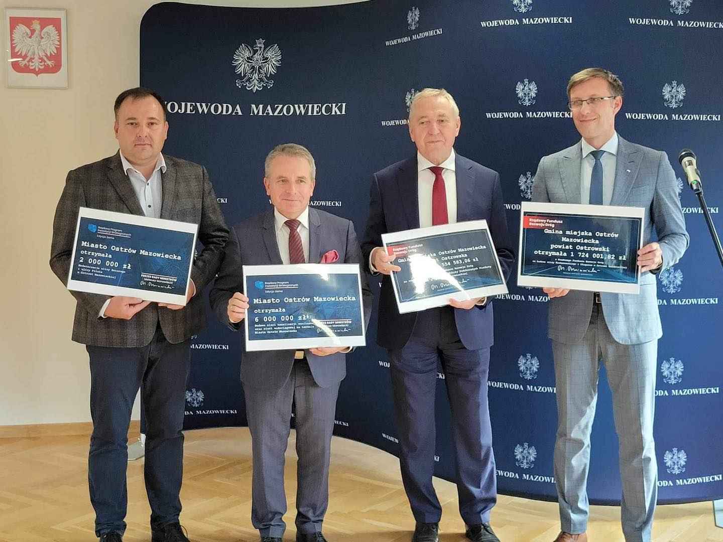Miasto Ostrów Mazowiecka otrzymała 2 000 000 zł na ul. Batorego i Piłata, Miasto Ostrów Mazowiecka 6 000 000 na budowę sieci kanalizacji