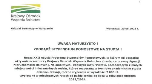 plakat XXII edycja Programu Stypendiów Pomostowych