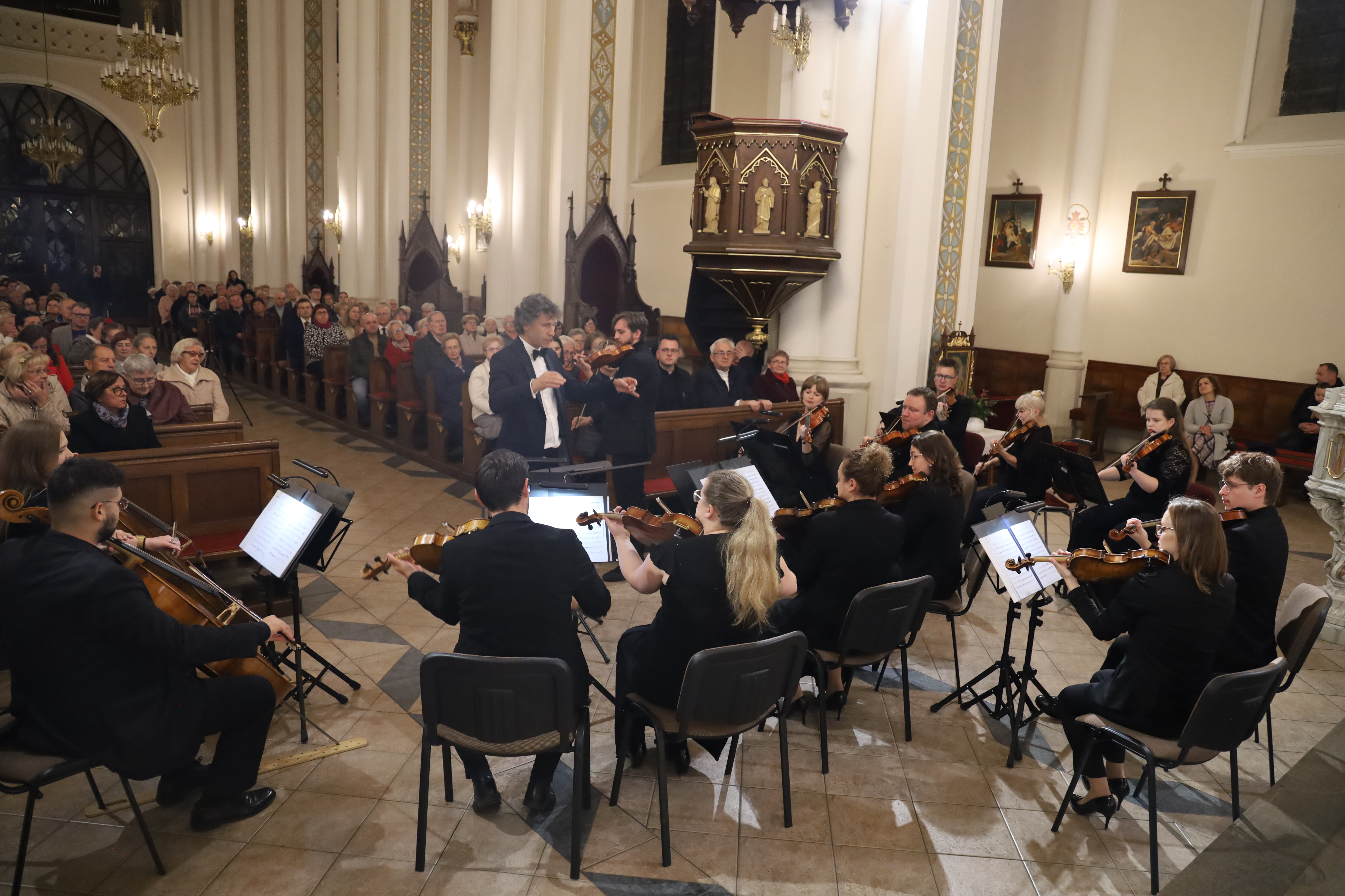 duża grupa ludzi słuchająca koncertu 