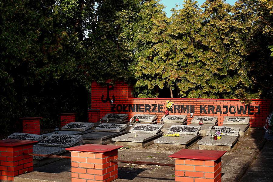 Groby poświęcone żołnierzom Armii Krajowej na cmentarzu parafialnym
