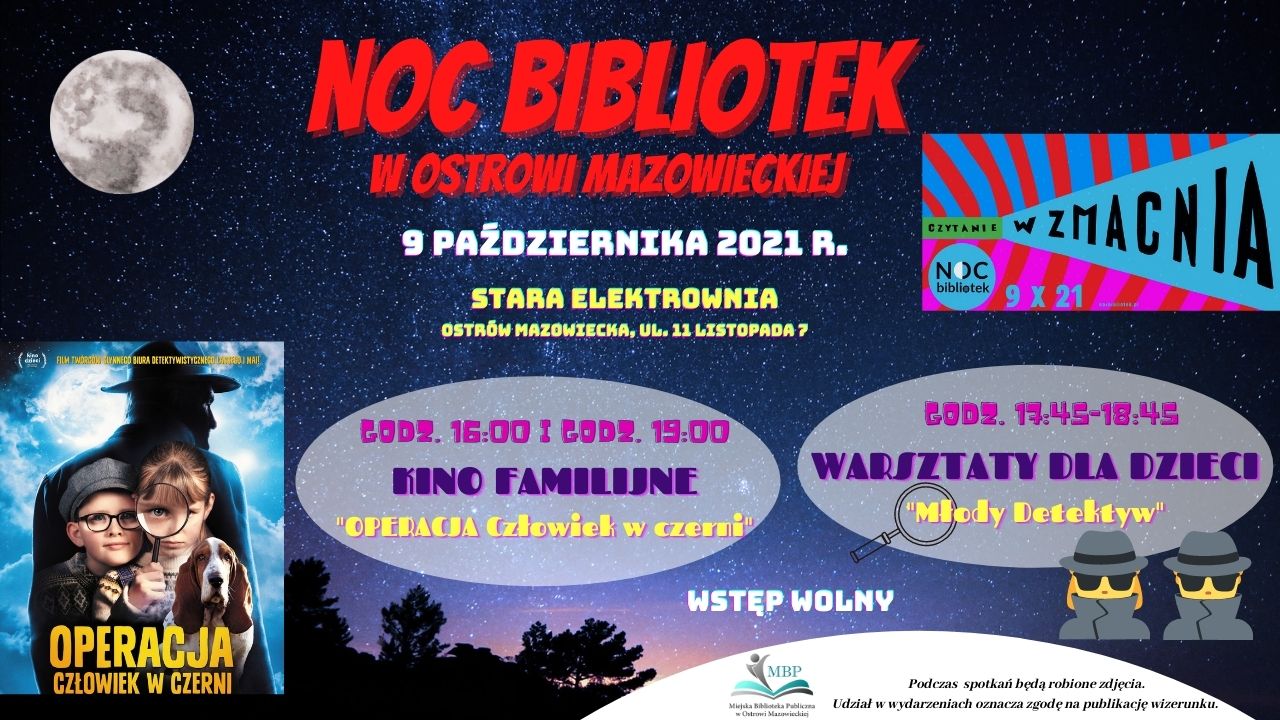 grafika noc bibliotek