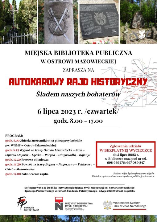 plakat Rajd historyczny „Śladem naszych bohaterów"