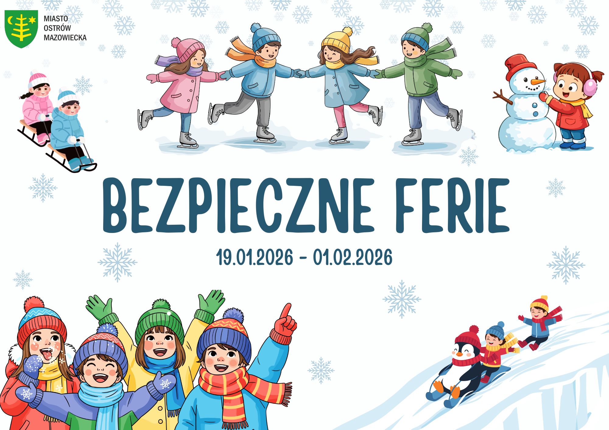 plakat bezpieczne ferie