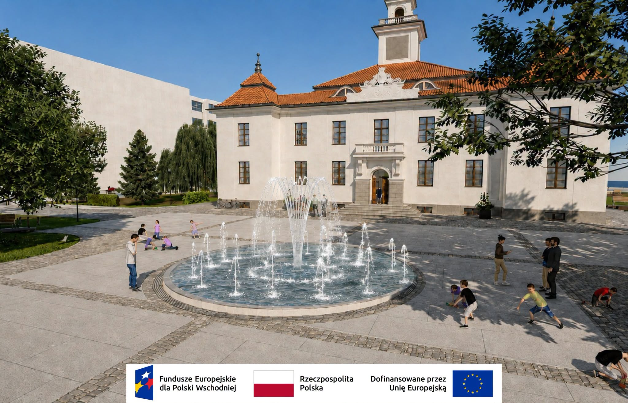 przetarg na budowę fontann wokół ratusza i w parku kieszonkowym