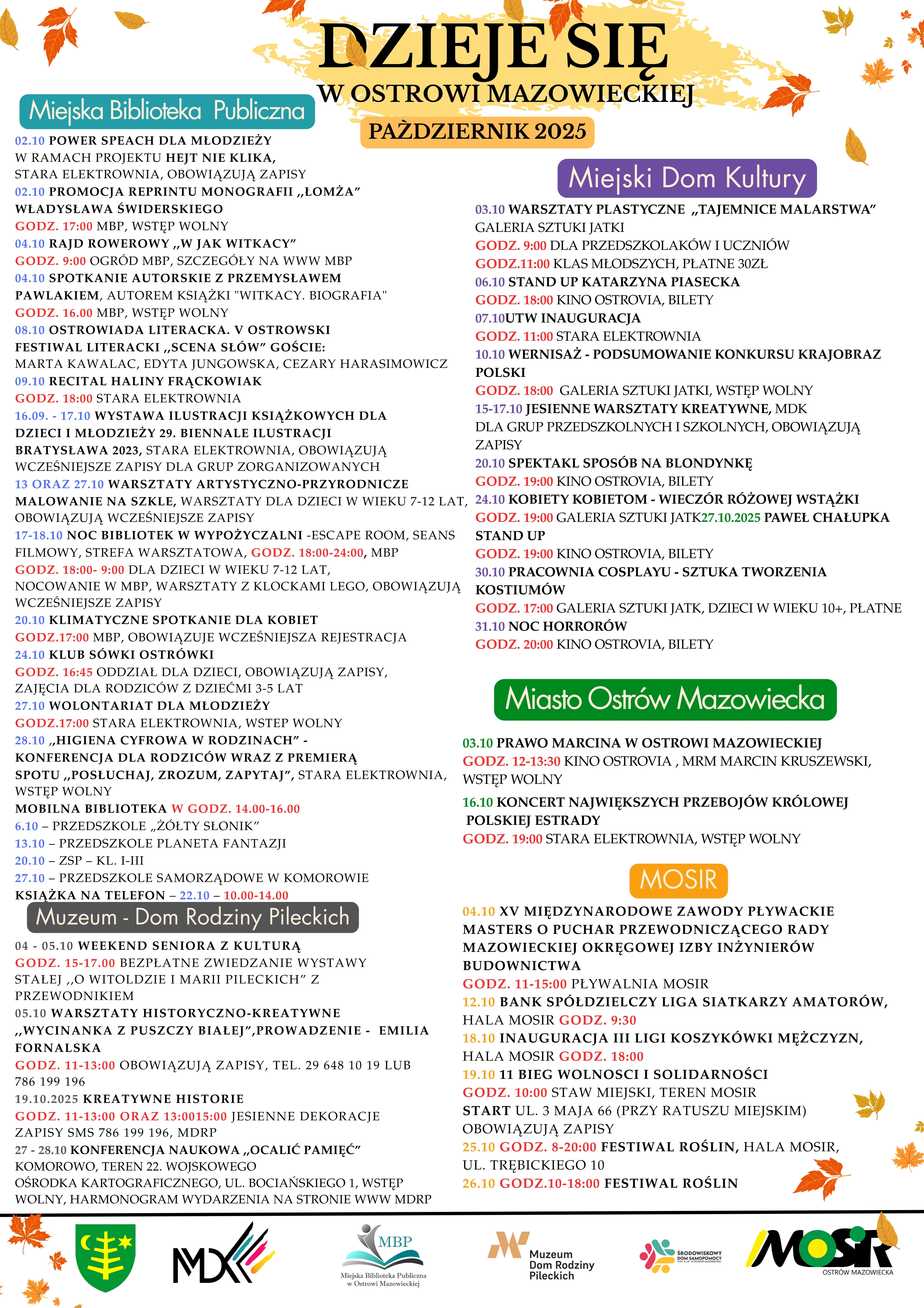 informacje dotyczące co będzie się działo w danej jednostce