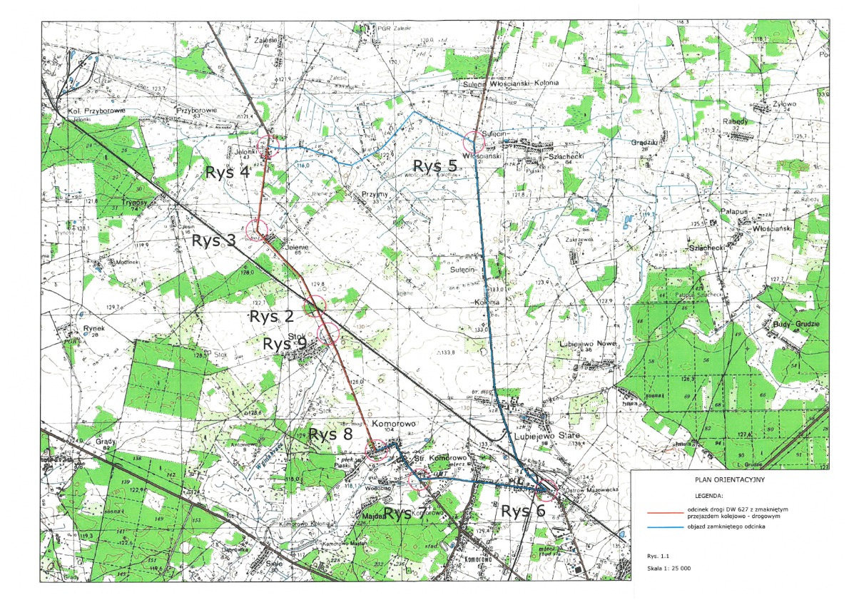 Mapa sytuacyjna w związku z organizacją ruchu