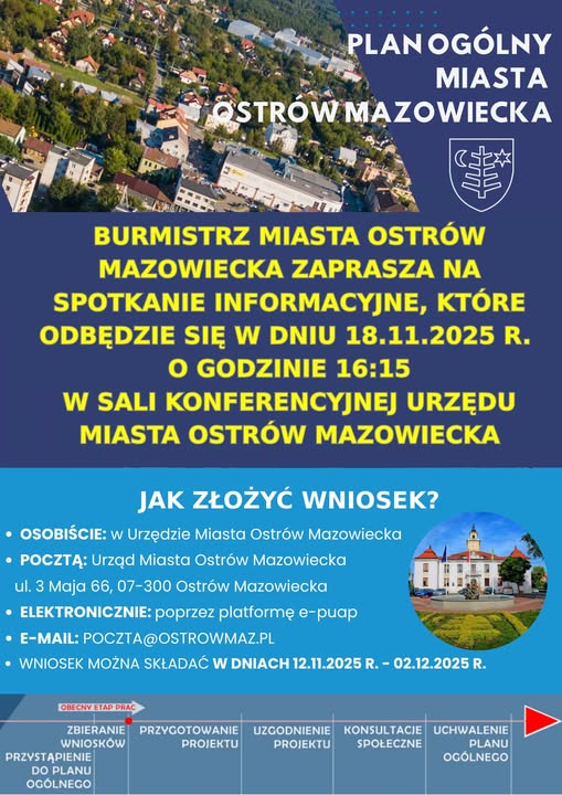 Spotkanie dotyczące Planu Ogólnego Miasta Ostrów Mazowiecka