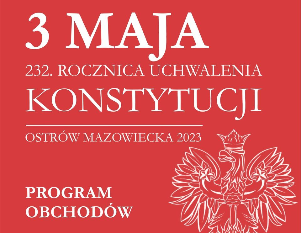 Plakat obchodów 232 rocznicy uchwalenia Konstytucji 3 Maja