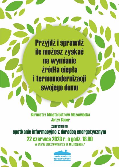 plakat spotkanie informacyjne z doradcą energetycznym