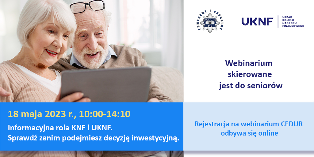 plakat webinarium dla seniorów