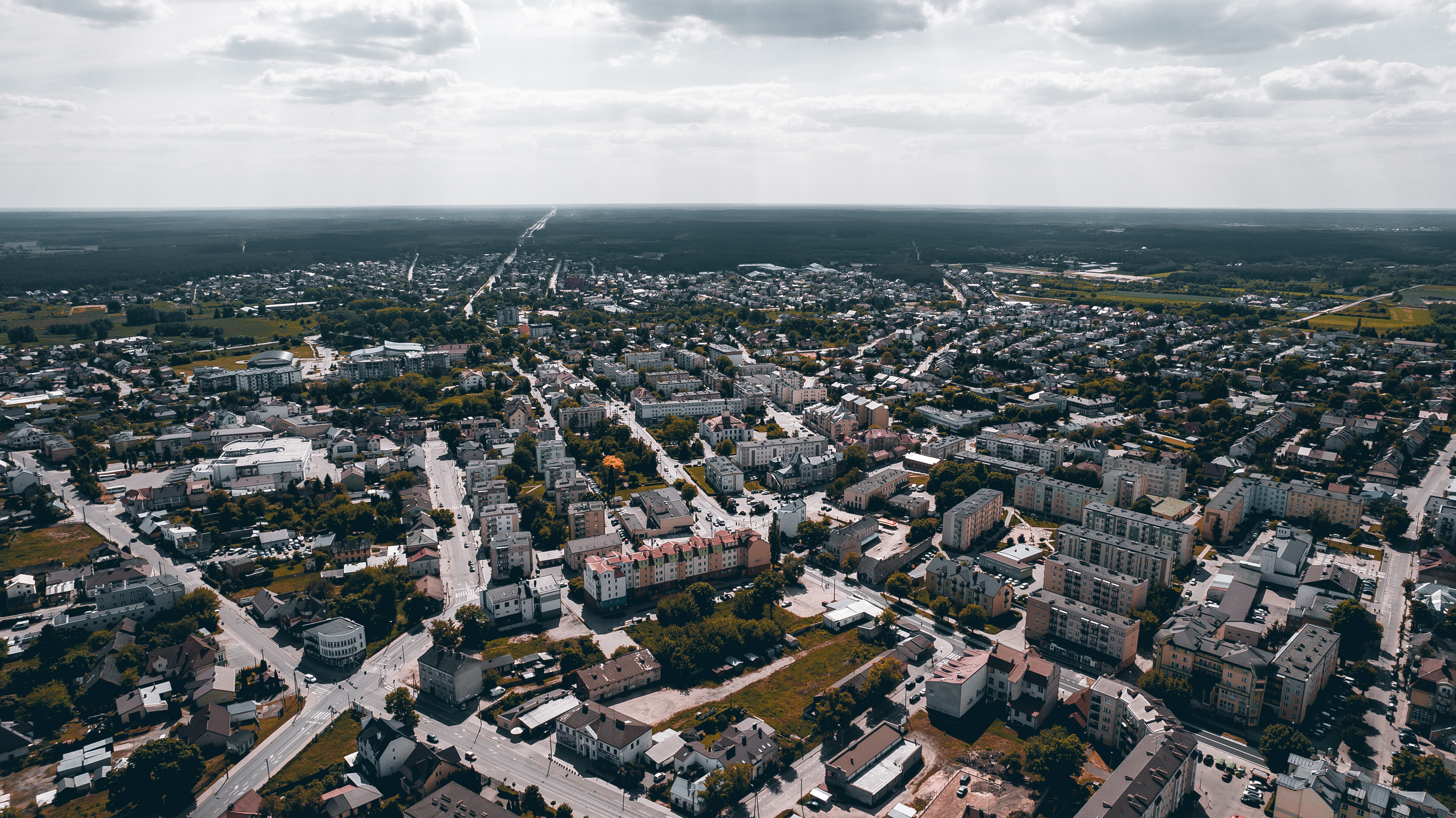 Widok miasta z lotu ptaka