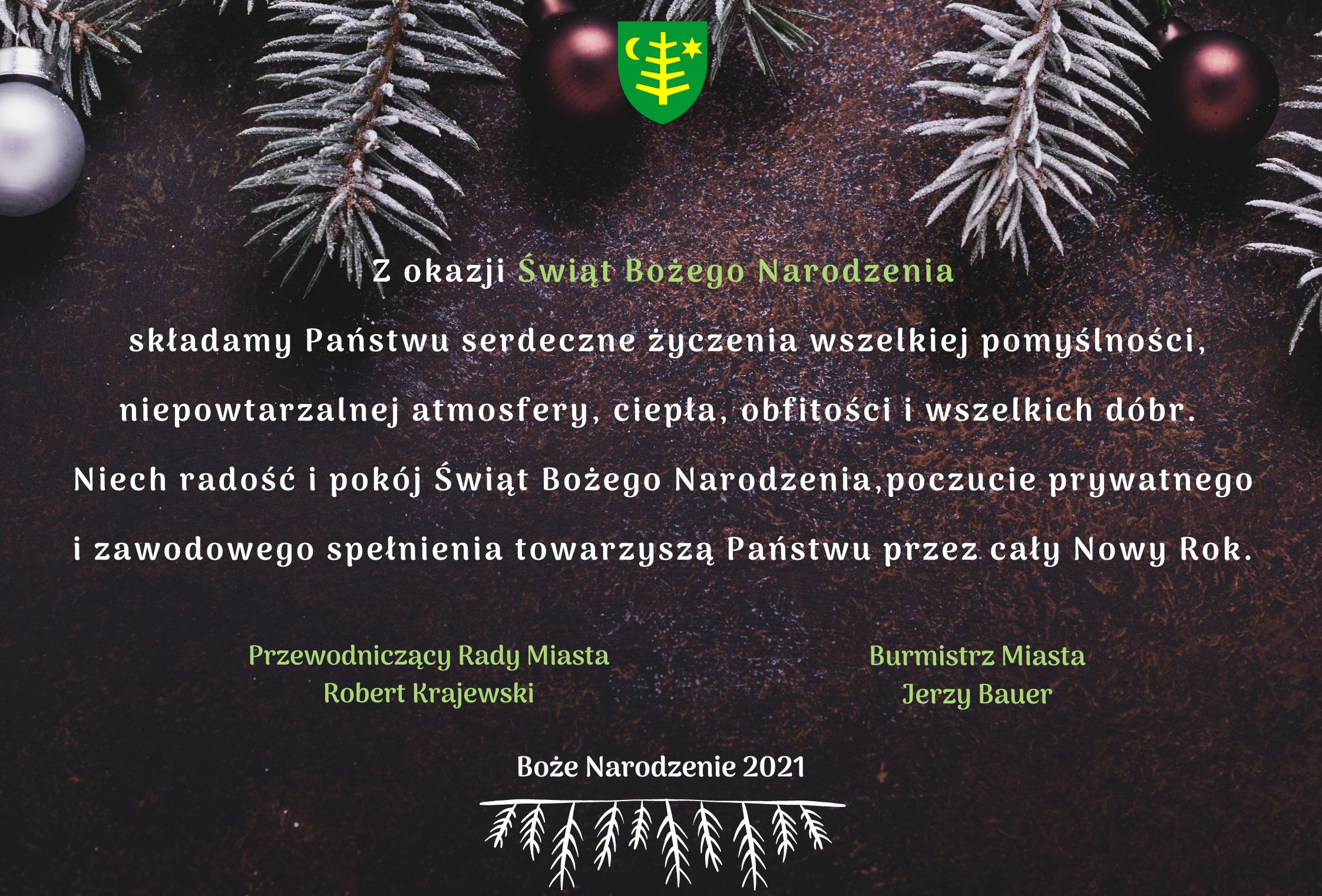 życzenia burmistrza i przewodniczącego RM