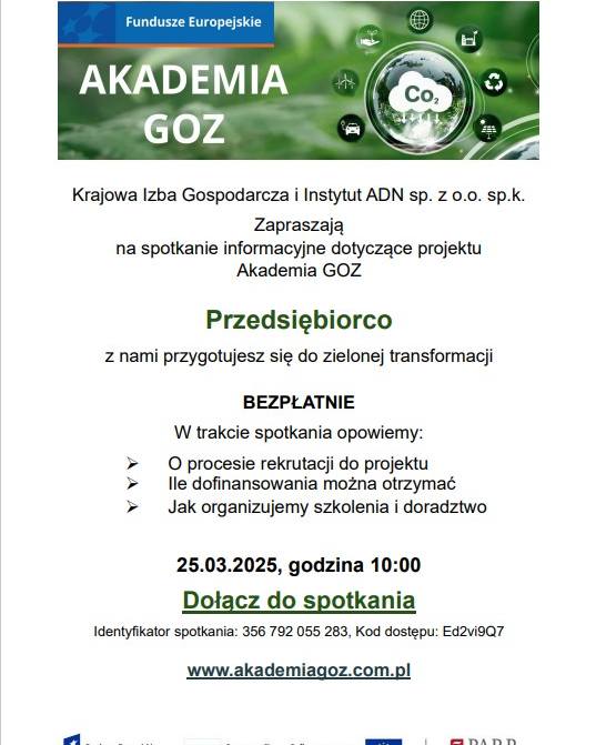Zapraszamy na bezpłatne szkolenia i doradztwo w ramach Akademii GOZ