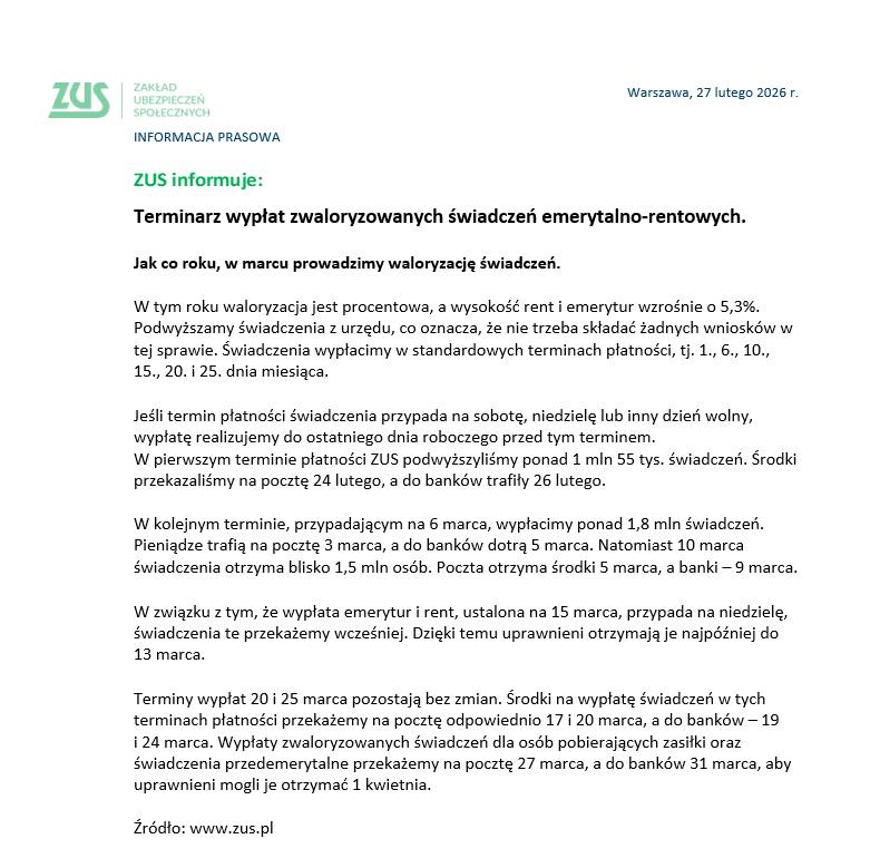 Świadczenia emerytalno-rentowe.