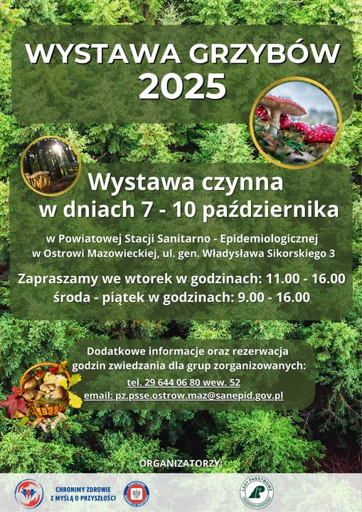 informacje dotyczące wystawy grzybów