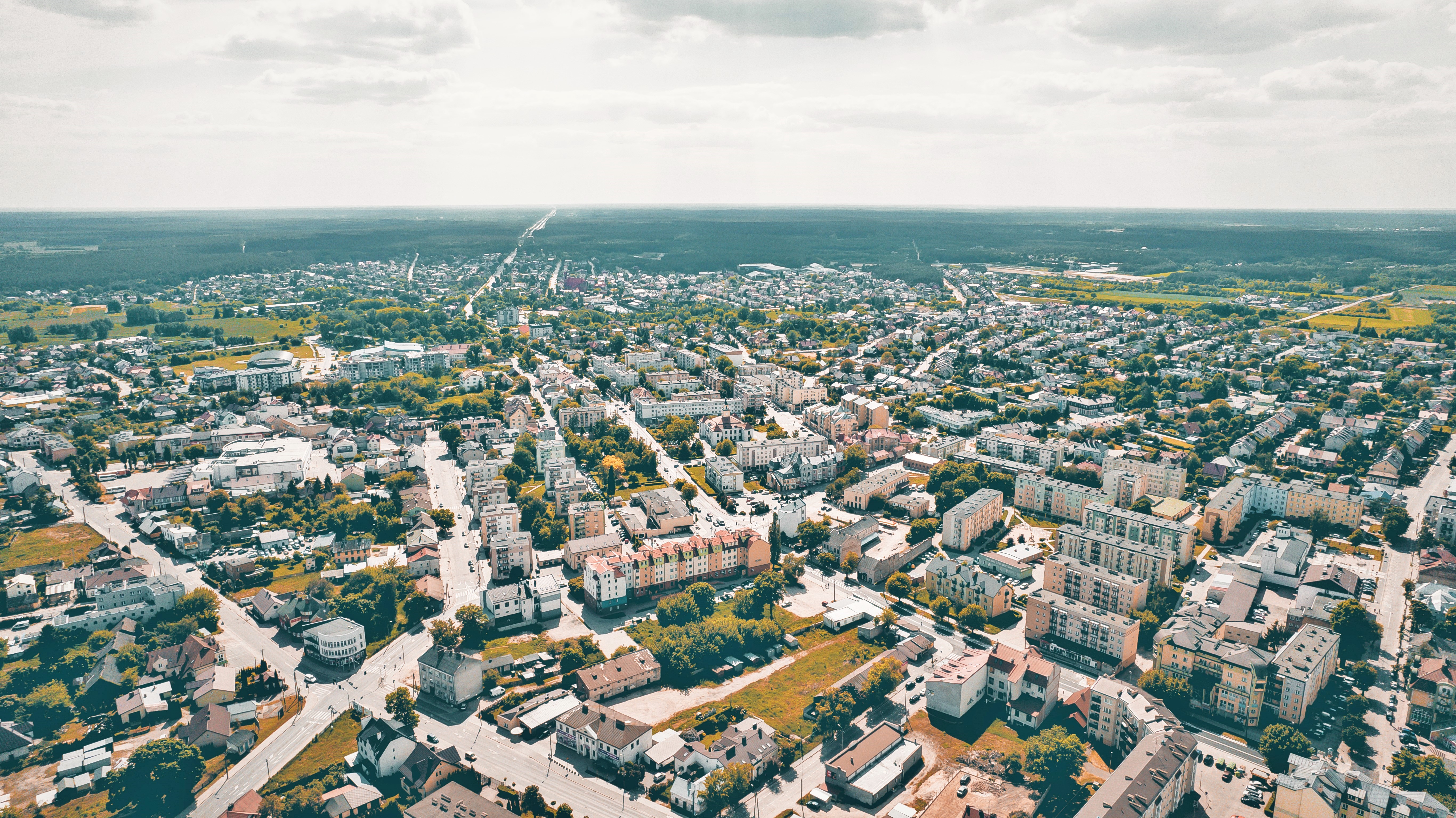 Widok budynków z lotu ptaka