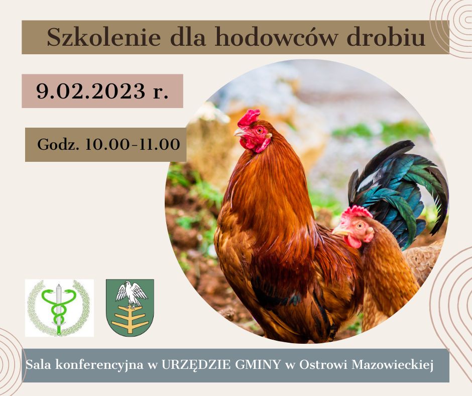 szkolenie dla hodowców drobiu 9 luty 2023 r sala konferencyjna w urzedzie gminy w Ostrowi Mazowieckiej 