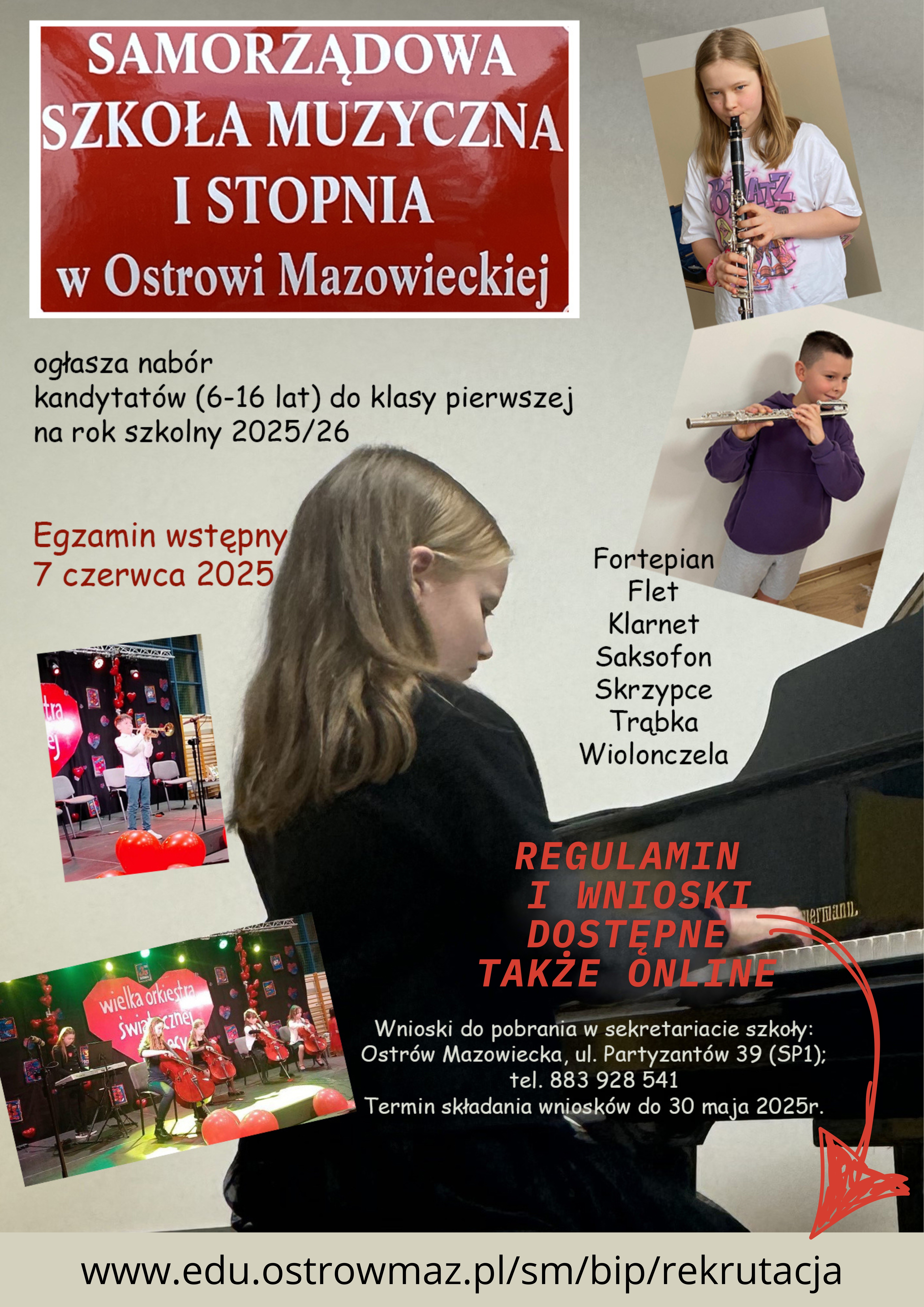 Rekrutacja do Samorządowej Szkoły Muzycznej I stopnia w Ostrowi Mazowieckiej!