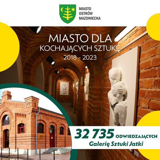 MIASTO OSTRÓW MAZOWIECKA MIASTO DLA KOCHAJĄCYCH SZTUKĘ 2018-2023 32 735 ODWIEDZAJĄCYCH Galerię Sztuki Jatki