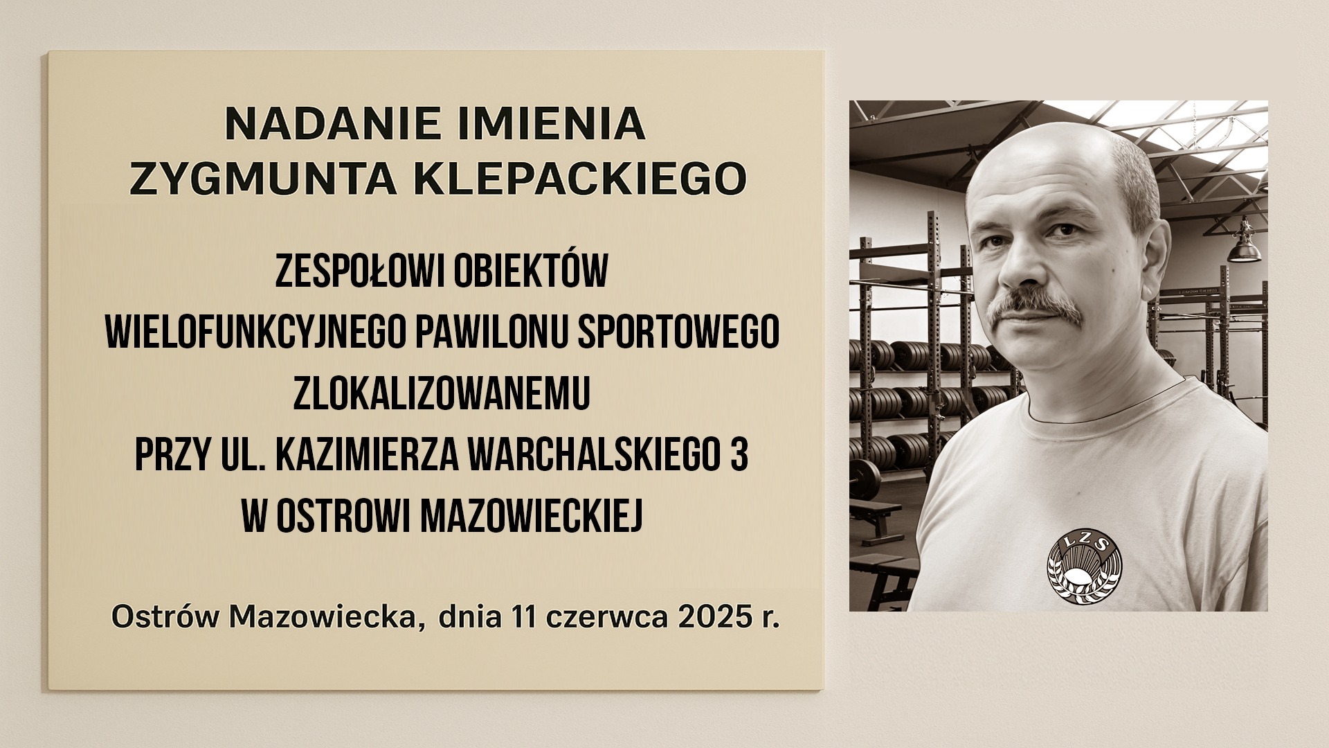 Zawiadomienie o XII Sesji Rady Miasta Ostrów Mazowiecka – nadanie imienia Zygmunta Klepackiego obiektowi sportowemu