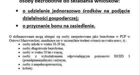 Powiatowy Urząd Pracy w Ostrowi Mazowieckiej zaprasza osoby bezrobotne do składania wniosków.
