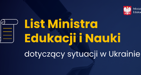 List Ministra Edukacji i Nauki dotyczący sytuacji w Ukrainie