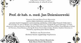 Pożegnanie prof. dr hab. n. med. Jana Dzieniszewskiego
