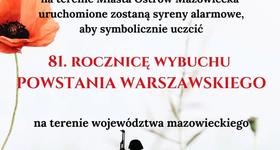 Syreny alarmowe 1 sierpnia 2025 r.
