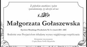 Zmarła Małgorzata Gołaszewska