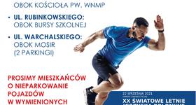 Zamknięte parkingi na czas zawodów lekkoatletycznych
