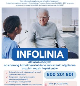 Bezpłatna infolinia „HELPLINE” dla osób z chorobą Alzheimera i ich bliskich.