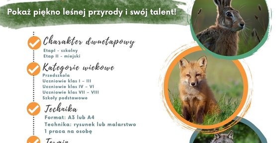 Miejski Konkurs Plastyczny „Zwierzęta naszych lasów”